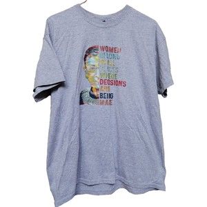 Ruth Bader Ginsburg Gray T-Shirt Size XL "Women Belong In all Places Where..."